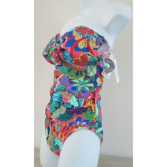 Bleu Rod Beattie Women Sz 8 Multicolor Jungle Book 1-Pc Strapless Swimsuit $129+ - Picture 6 of 7